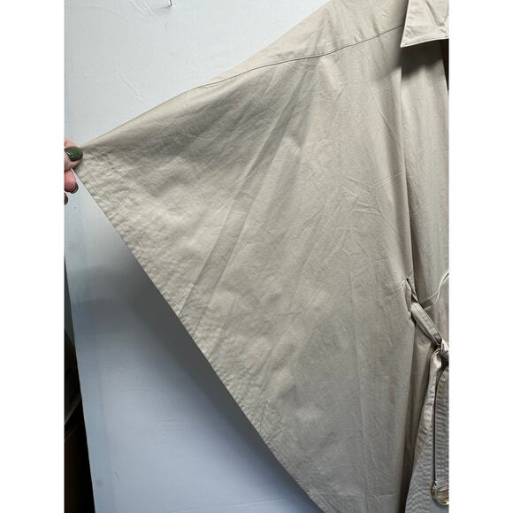 Halston Beckett Dress in Cotton Poplin Light Taupe Size 12 NWT - Picture 6 of 11